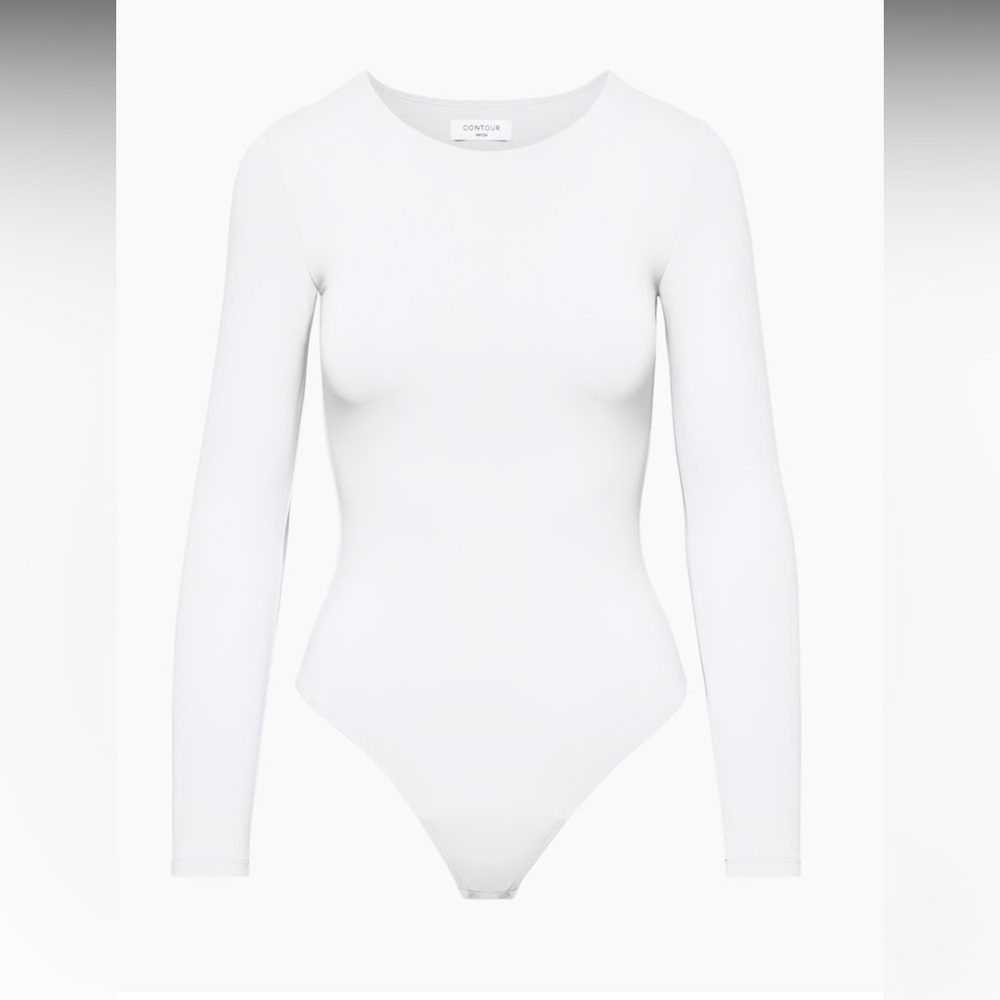 Babaton Contour Long Sleeve Body Suit XXS White